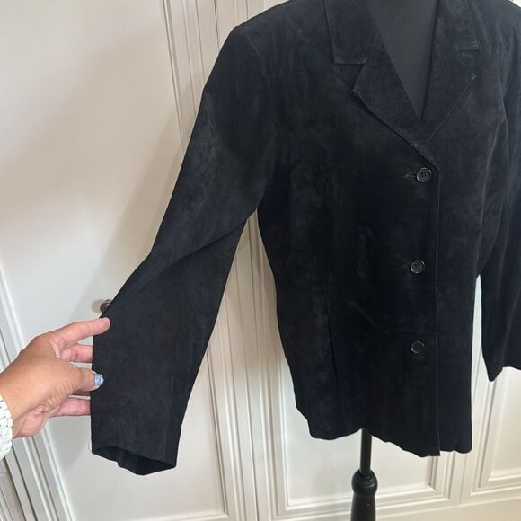 Dialogue Black Suede Blazer Jacket - Picture 3 of 5